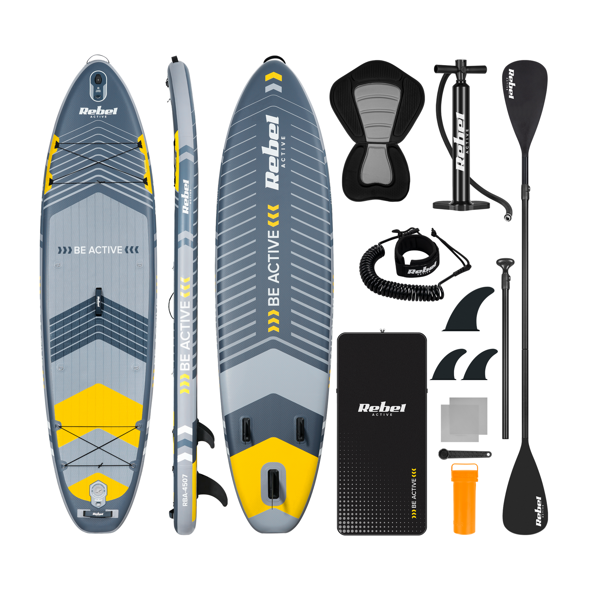 Rebel Inflatable boats, kayaks – REBEL ACTIVE RBA-4507 SUP Board - Gray