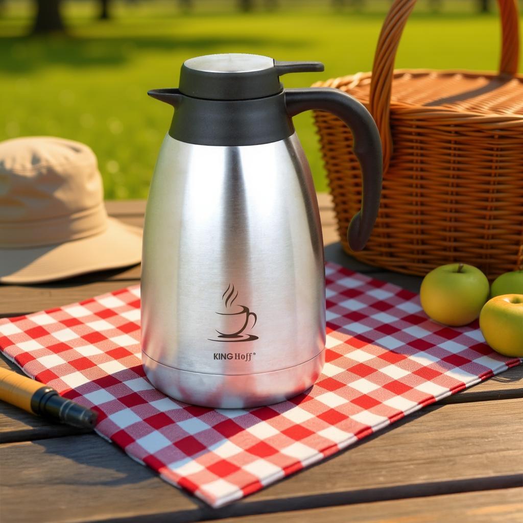 KINGHoff Thermal – Double-walled steel conference thermos jug, 2 L, Kinghoff, KH-1994 – image 2