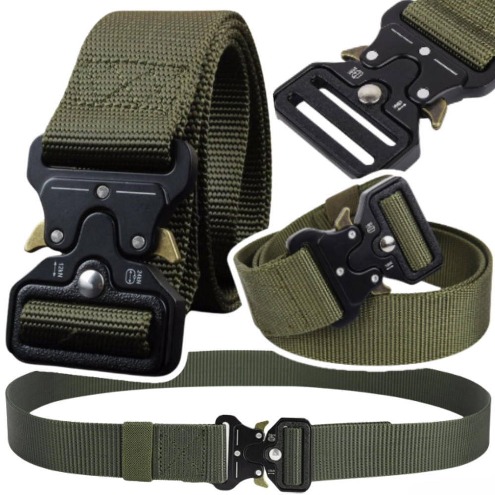 LEAN Survival – Black Webbing Tactical Military Belt, 120 x 3.8 cm