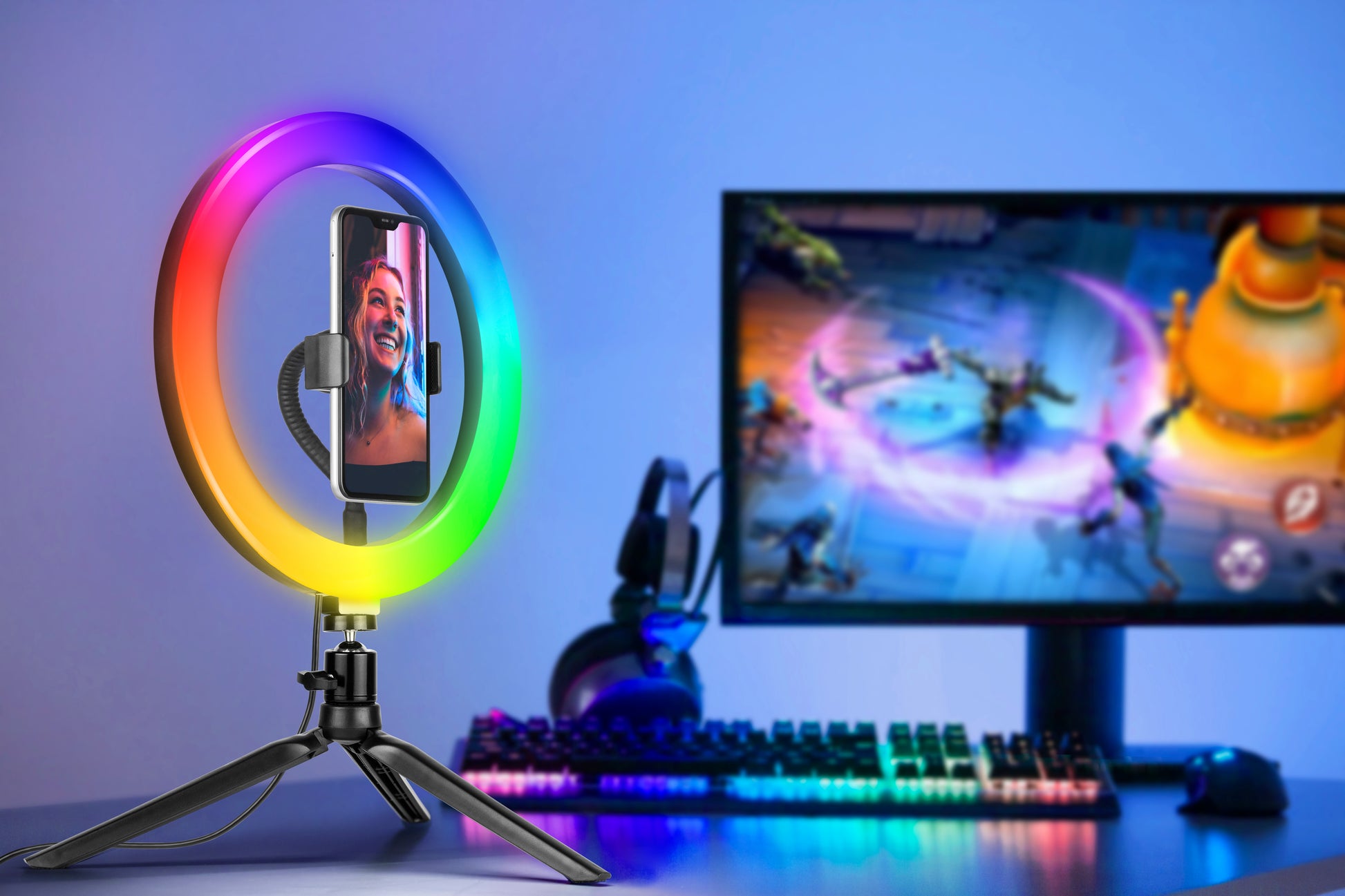 TRACER Magnifying – TRACER RGB RING 26 cm Ring Light with Tripod – image 5
