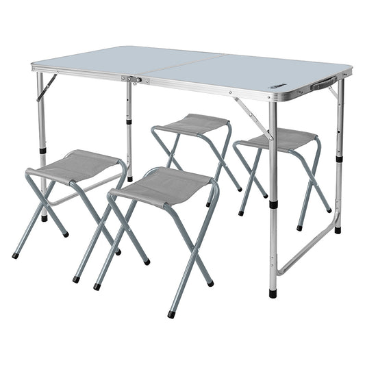 NEO TOOLS Camping set with a table and 4 chairs, folds into a carrying case