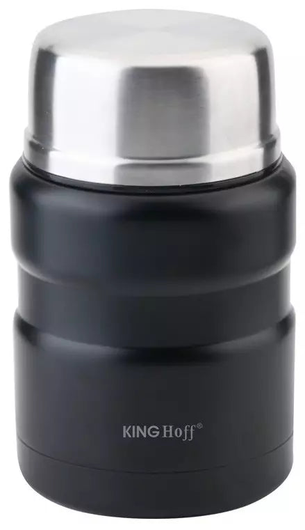 KINGHoff Thermal mugs, thermoses – Kinghoff 0.5-liter Black Stainless Steel Food Thermos