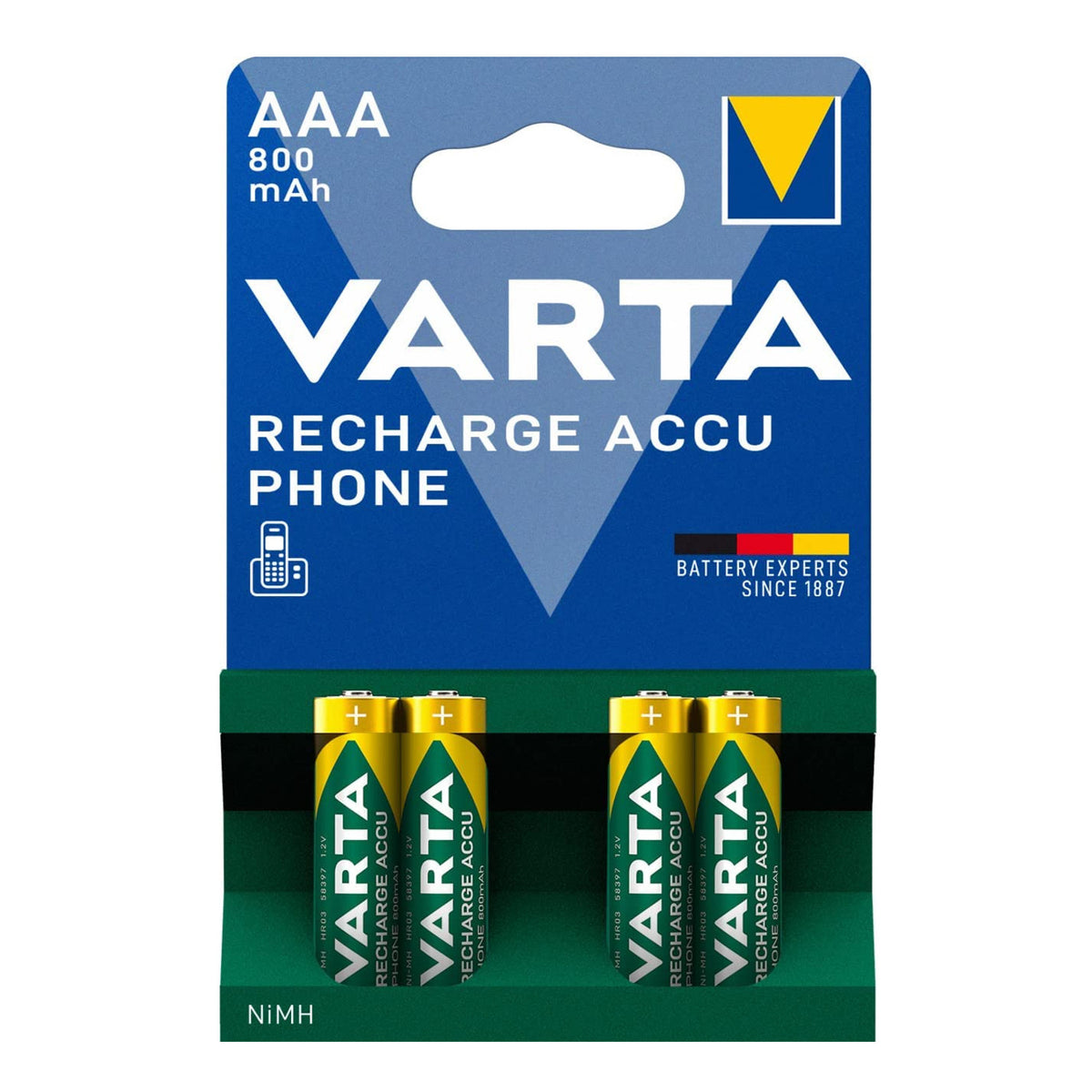 Varta Rechargeable – 4 R-03 R03 AAA 800mAh Varta Ready2use Rechargeable Batteries