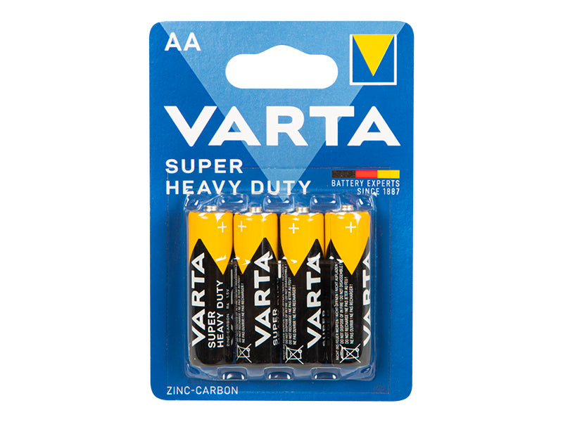 Blow Alkaline – 82-586# Varta SuperLife AA Zinc-Carbon Batteries, Blister Pack, 4-Pack