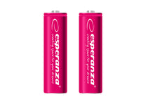 Esperanza EZA103R Esperanza Ni-MH AA Rechargeable Batteries, 2000 mAh, 2-Pack, Red