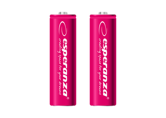 Esperanza EZA103R Esperanza Ni-MH AA Rechargeable Batteries, 2000 mAh, 2-Pack, Red