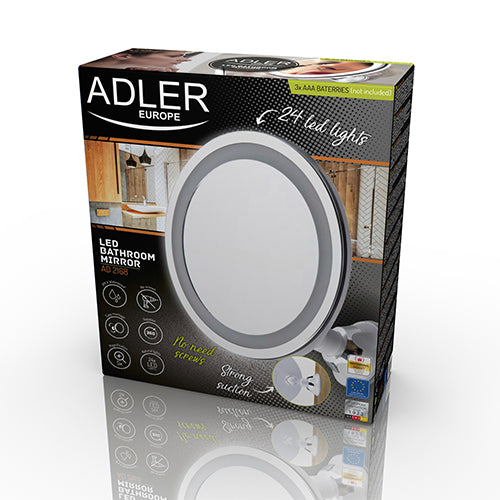 ADLER AD 2168 LED bathroom mirror, 5x magnification, 24 LEDs, adjustable brightness – image 4