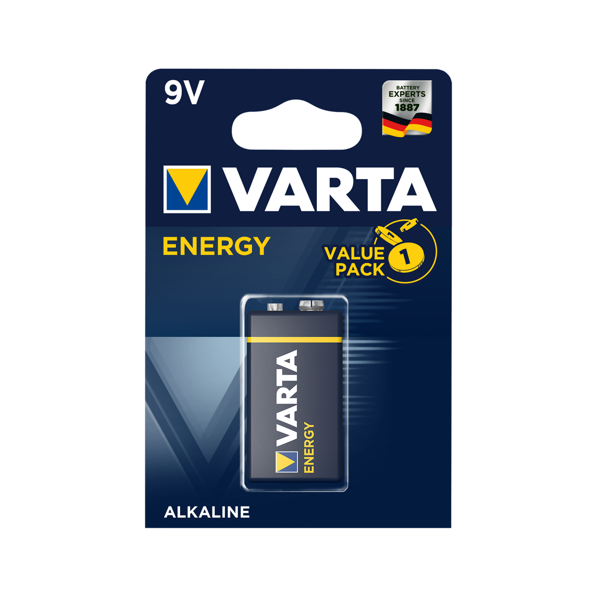 Varta Alkaline, coin-cell – VARTA 9V ENERGY Alkaline Battery, 1 per pack