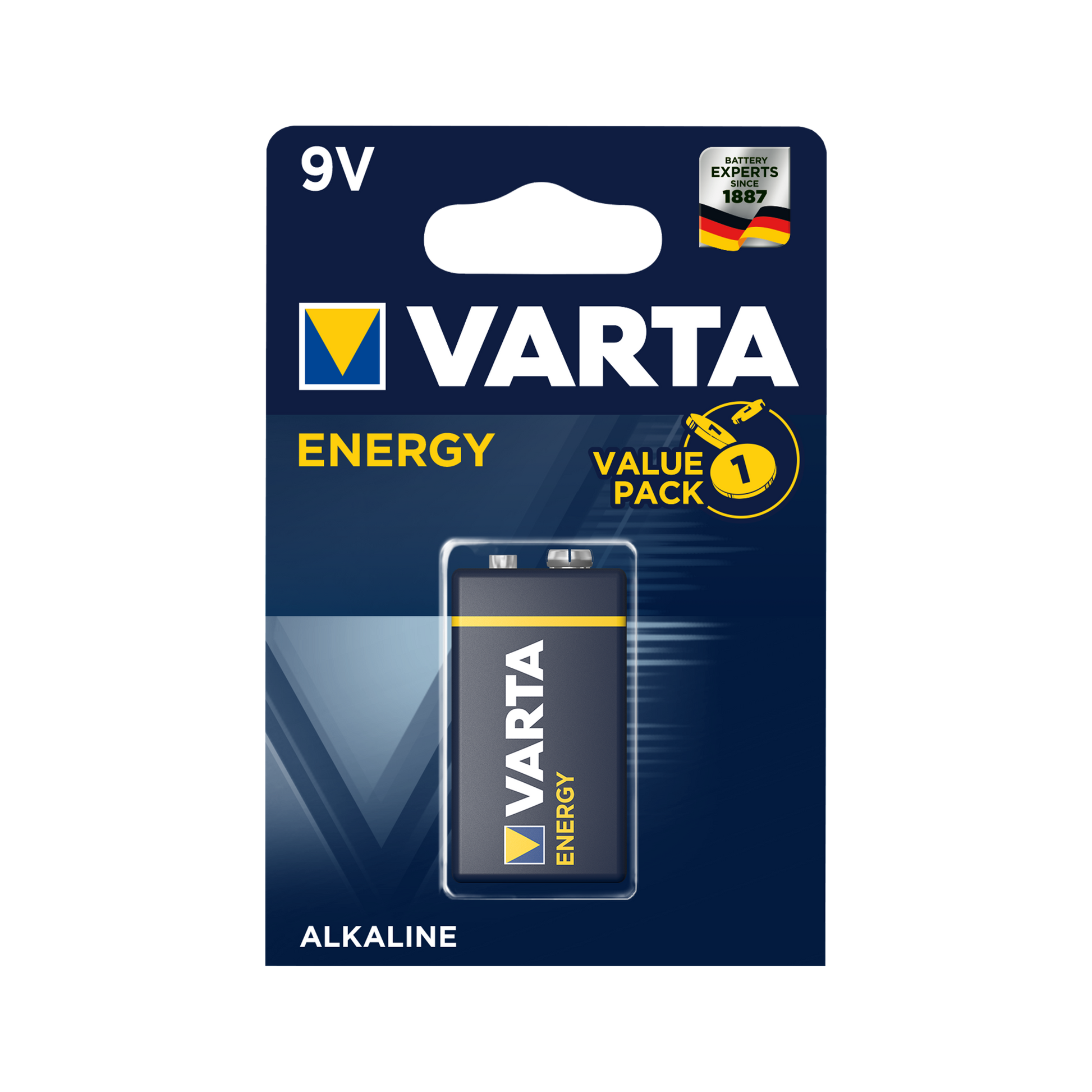 Varta Alkaline, coin-cell – VARTA 9V ENERGY Alkaline Battery, 1 per pack