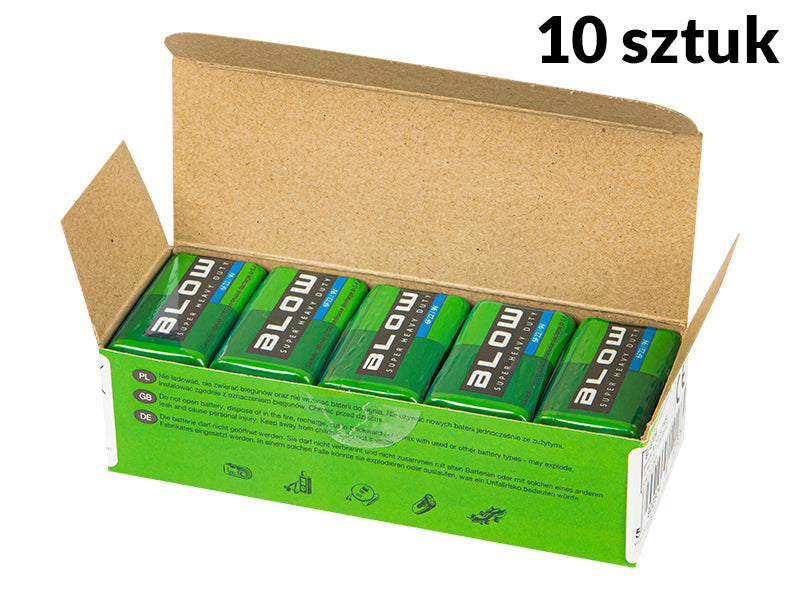 Blow Alkaline – 82-570# Blow Super Heavy Duty 9V 6F22 Batteries, 10-Pack
