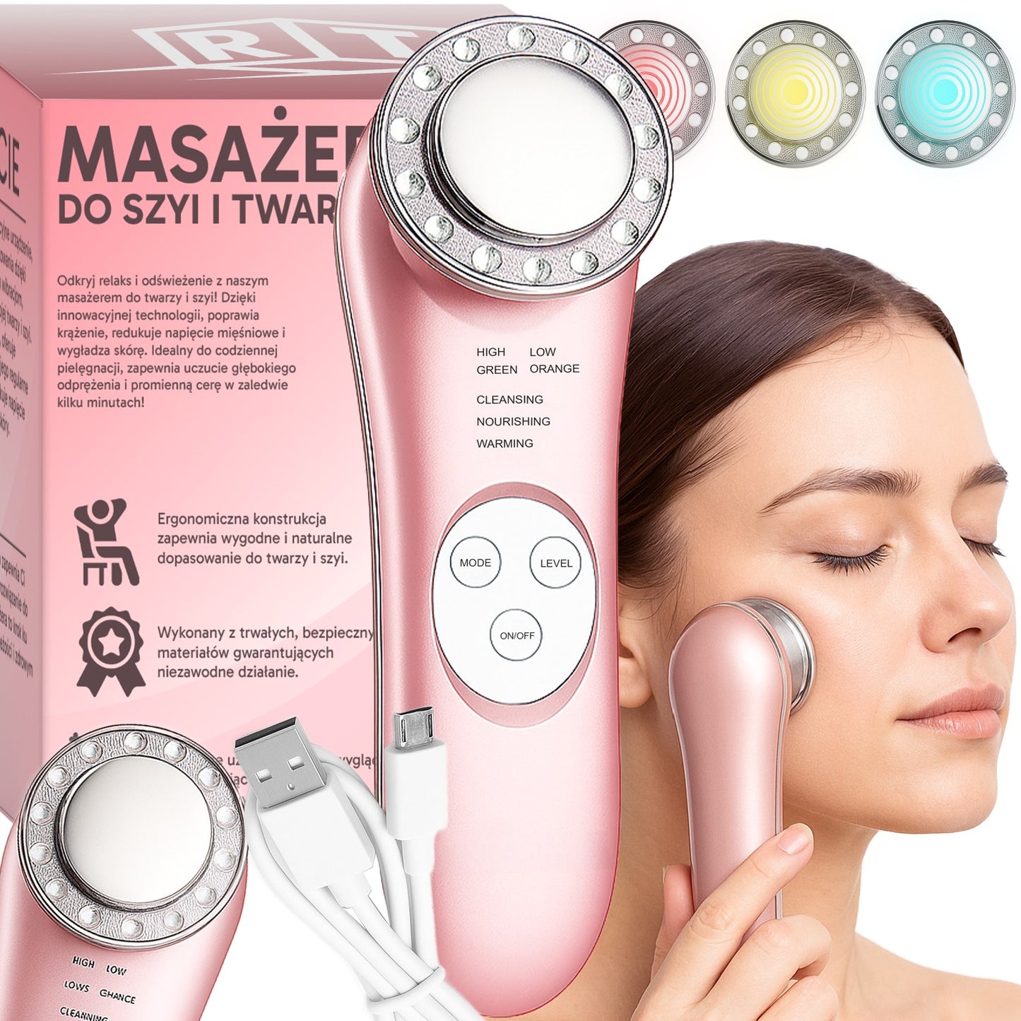 RTO Needle-Free Mesotherapy EMS Massager, Facial Massage and Lifting Device - u104-1