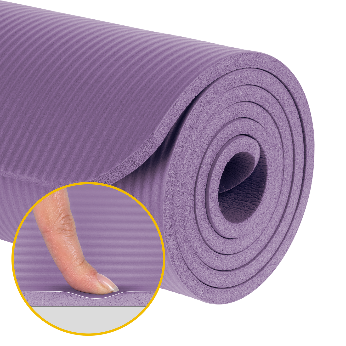 Rebel Exercise mat for yoga, Pilates, and fitness, 183x61 cm, 1 cm thick, NBR material, purple, REBEL ACTIVE – image 4