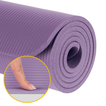 Rebel Exercise mat for yoga, Pilates, and fitness, 183x61 cm, 1 cm thick, NBR material, purple, REBEL ACTIVE – image 4