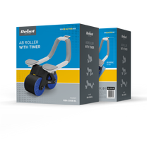 Rebel Abdominal exercise tool with timer, AB Roller Wheel AB-3, black and blue, REBEL ACTIVE – image 6