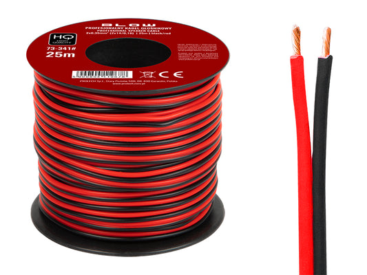 Blow 73-341# Speaker wire, 2x0.35 mm, black and red, 25 m