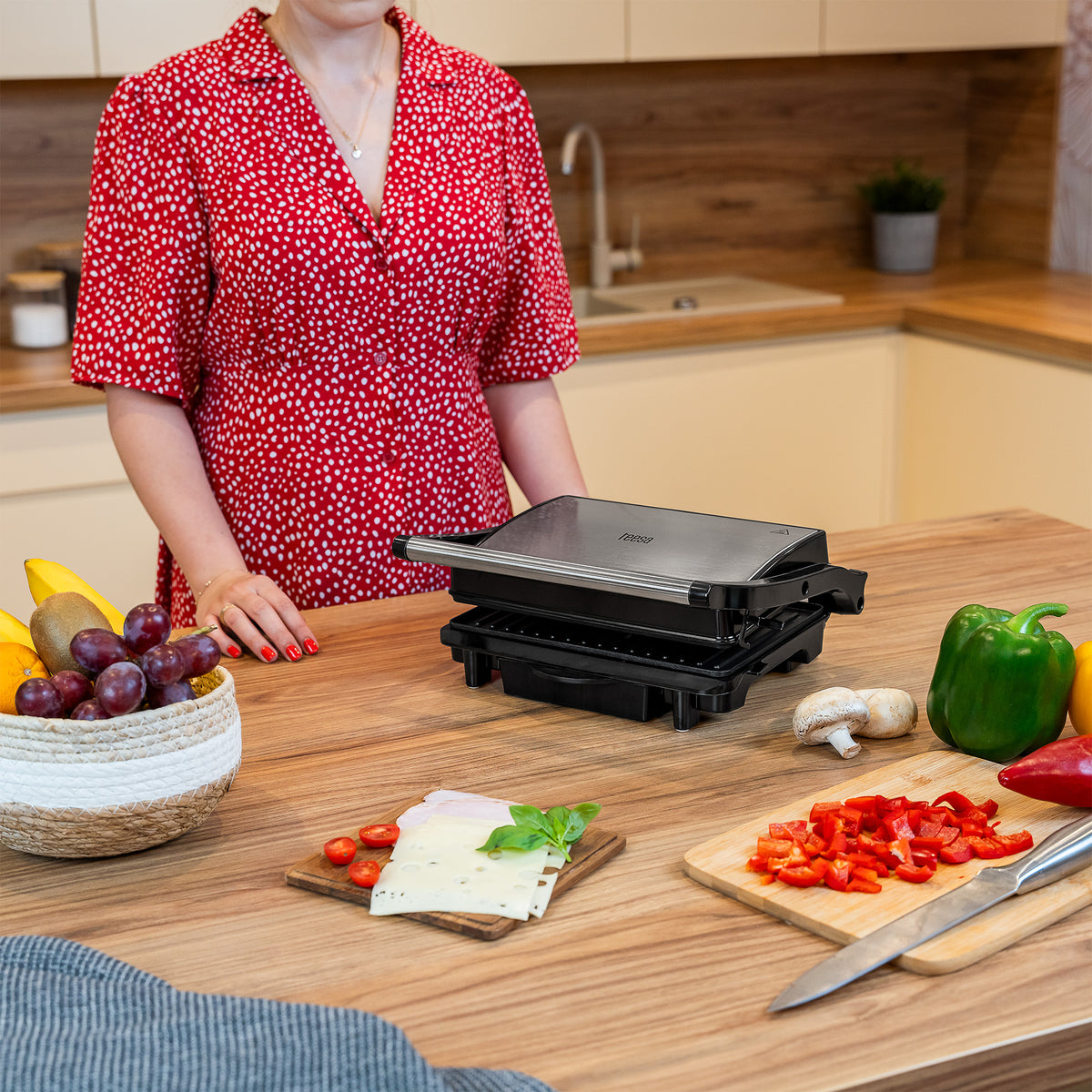 Teesa Electric Grills – Panini Grill, Toaster, 1500W – image 7