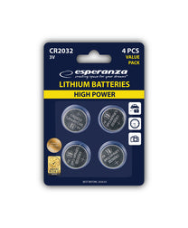 Esperanza Alkaline, coin-cell – EZB111 Esperanza CR2032 Lithium Batteries, 4-Pack, Blister Pack – image 3