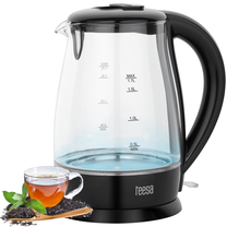 Teesa Electric – TEESA Electric Kettle, Glass, 2200 W, Black, 1.7 L – image 7
