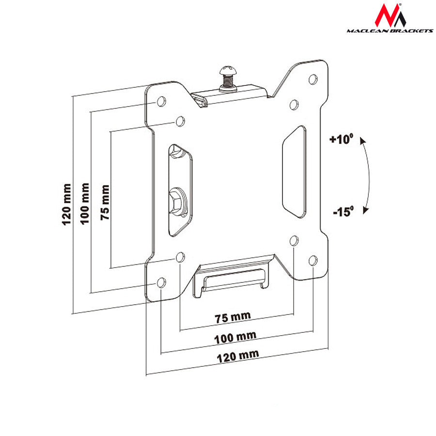 Maclean Maclean TV Mount / Bracket, max VESA 100x100, 13-27", 20 kg, black, MC-596 – image 4
