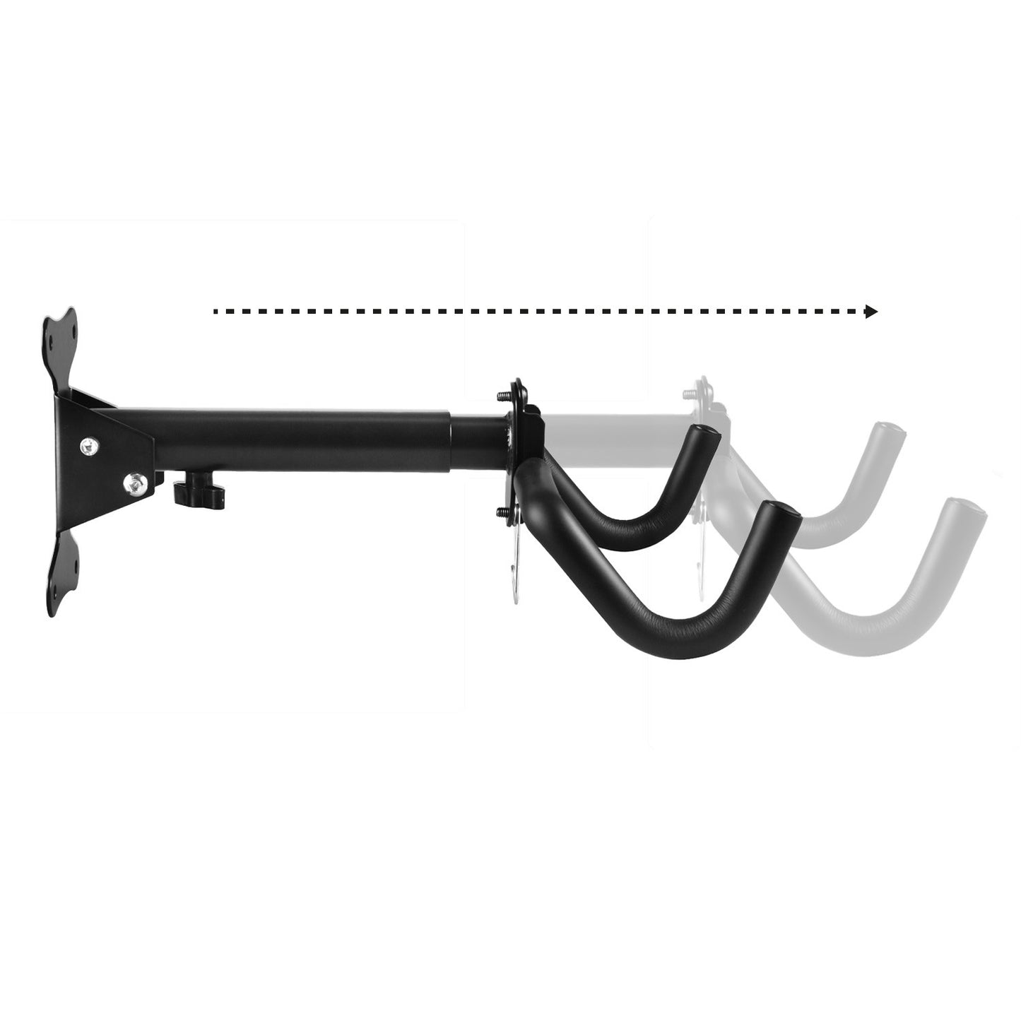Maclean Maclean Wall-Mounted Bike Rack / Holder, Horizontal, Steel, Max. Load Capacity, with Helmet Hook, 30 kg, MC-484 – image 4