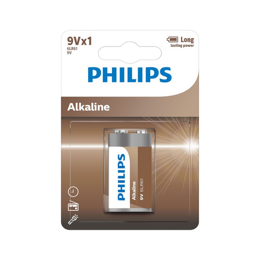 PHILIPS Alkaline, coin-cell, and – Philips 6LR61 Alkaline Battery, 1 per pack
