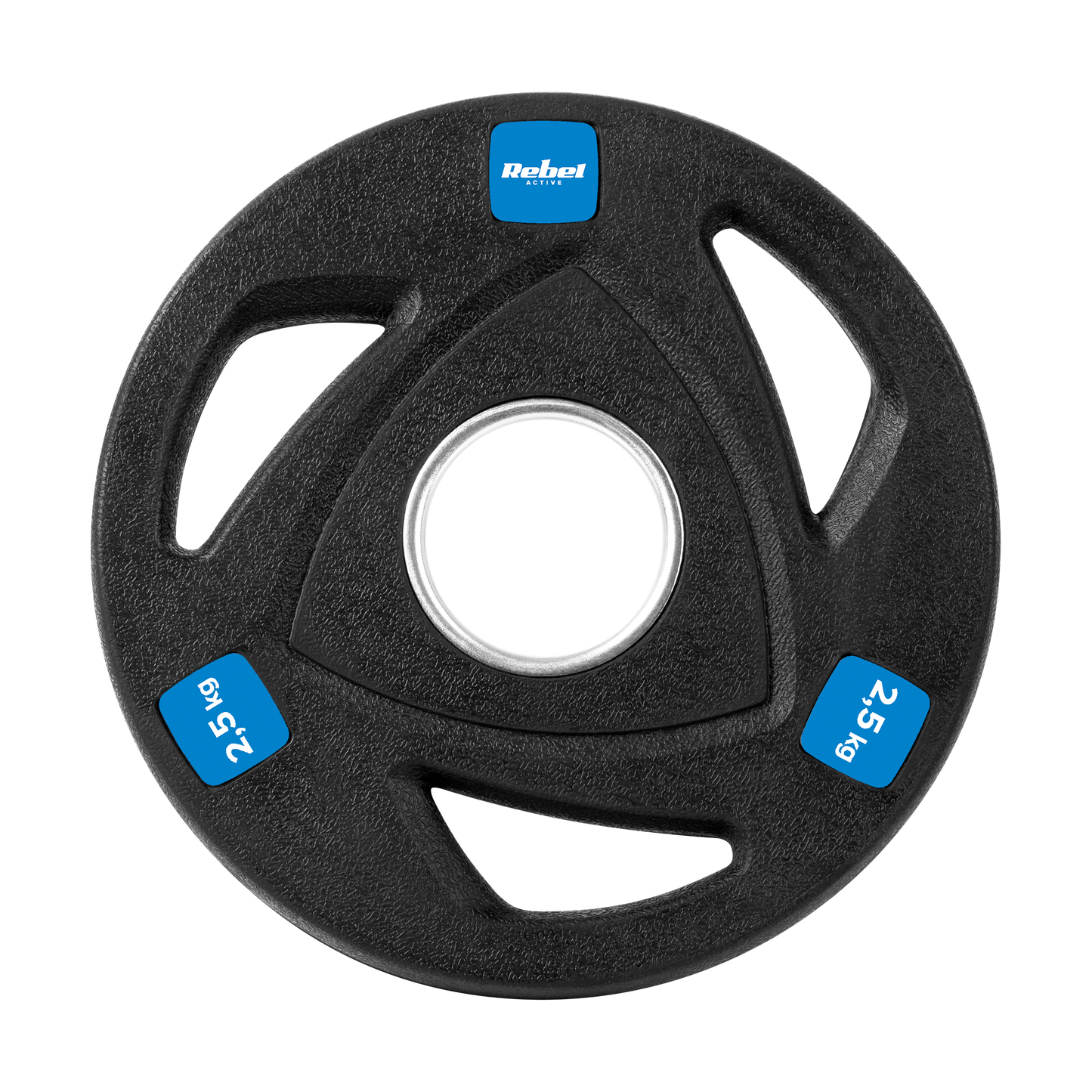 Rebel Rubber-coated cast iron Olympic weights, set of 4 x 2.5 kg, 51 mm hole, REBEL ACTIVE – image 3