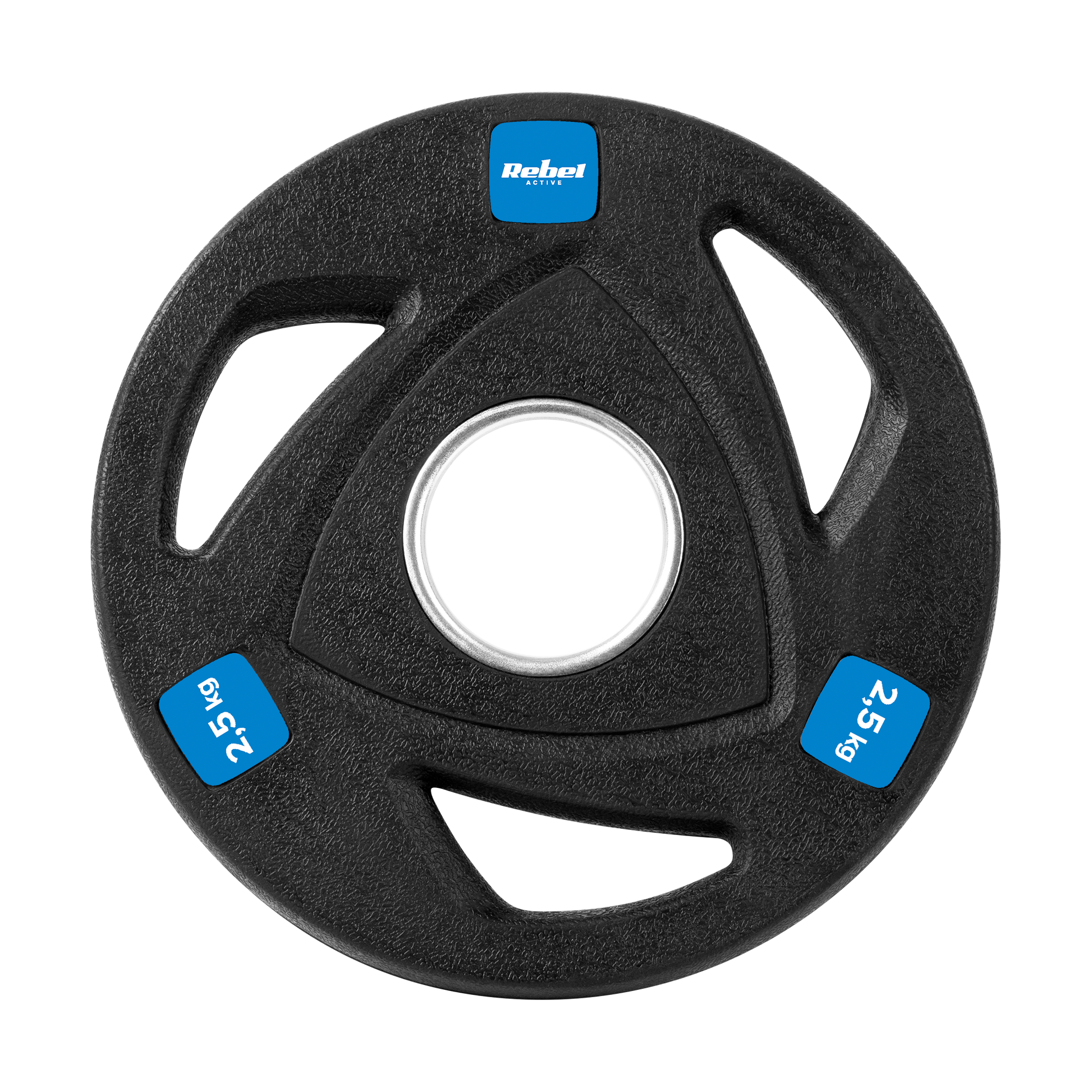 Rebel Rubber-coated cast iron Olympic weights, set of 4 x 2.5 kg, 51 mm hole, REBEL ACTIVE – image 3