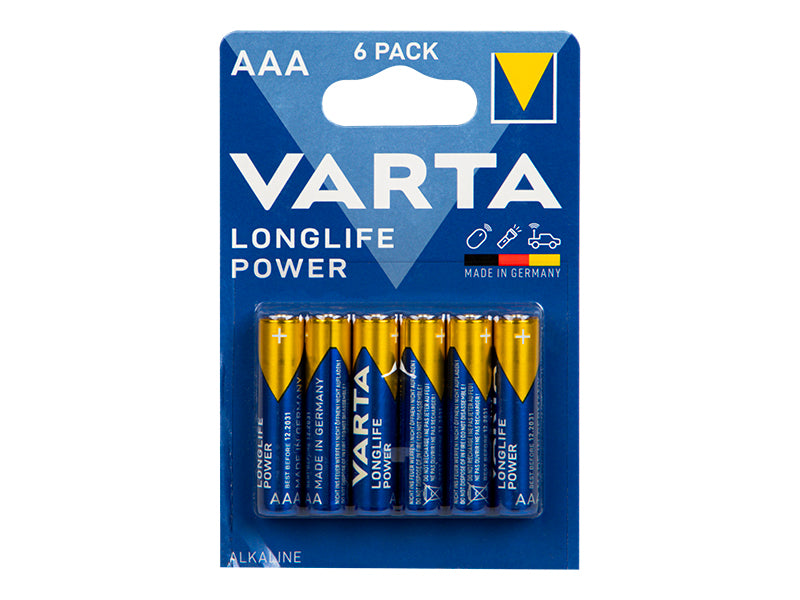 Blow 82-542# AAA 1.5 V LR3 Varta LongLife Power Alkaline Batteries, 6-pack
