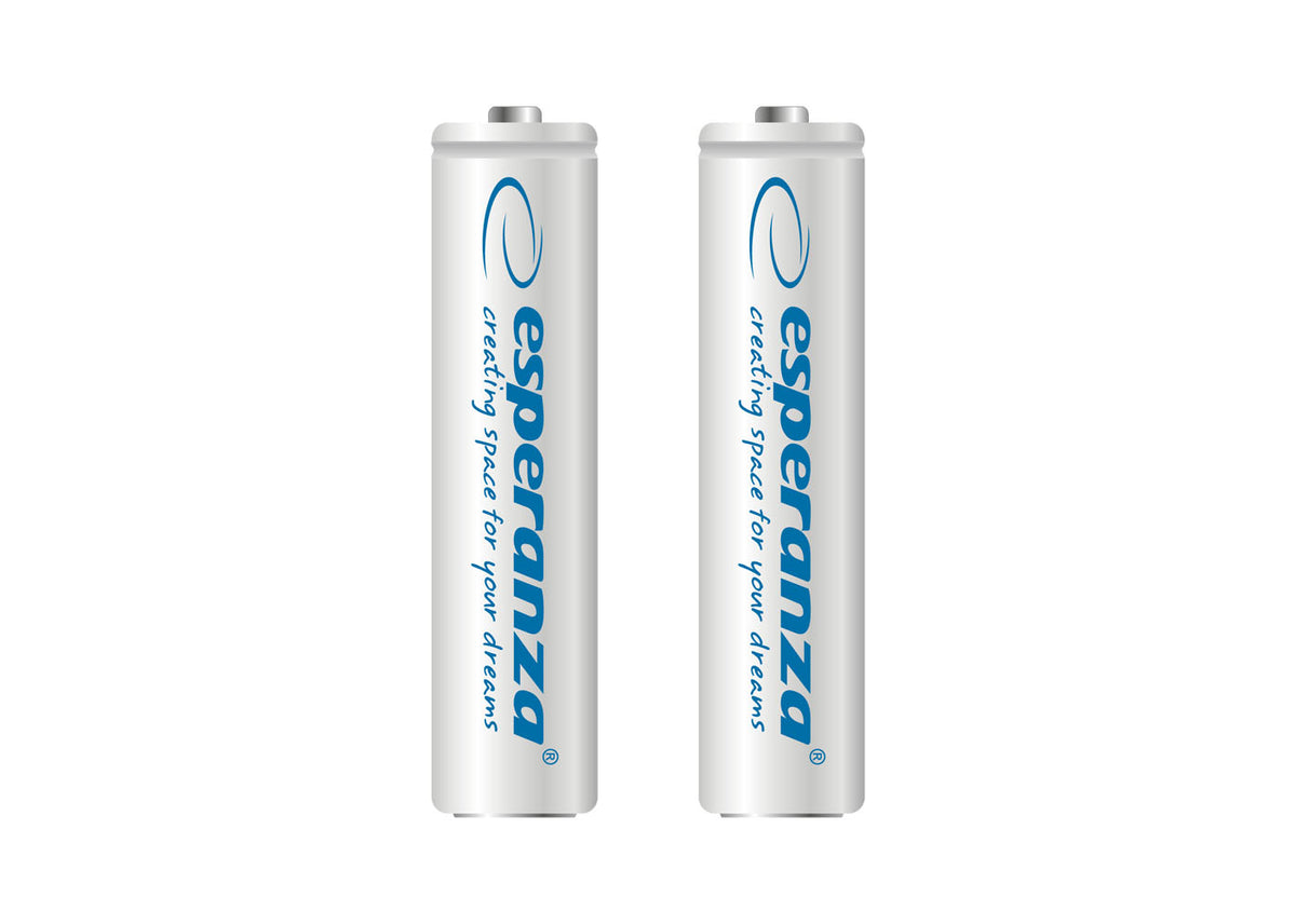 Esperanza EZA101W Esperanza Ni-MH AAA Rechargeable Batteries, 1000 mAh, 2-Pack, White