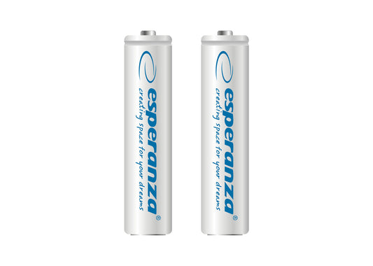 Esperanza EZA101W Esperanza Ni-MH AAA Rechargeable Batteries, 1000 mAh, 2-Pack, White