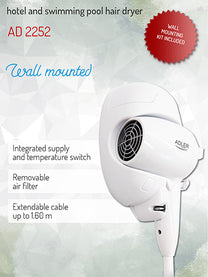 ADLER AD 2252 1600 Hair Dryer for Hotels and Swimming Pools – image 9