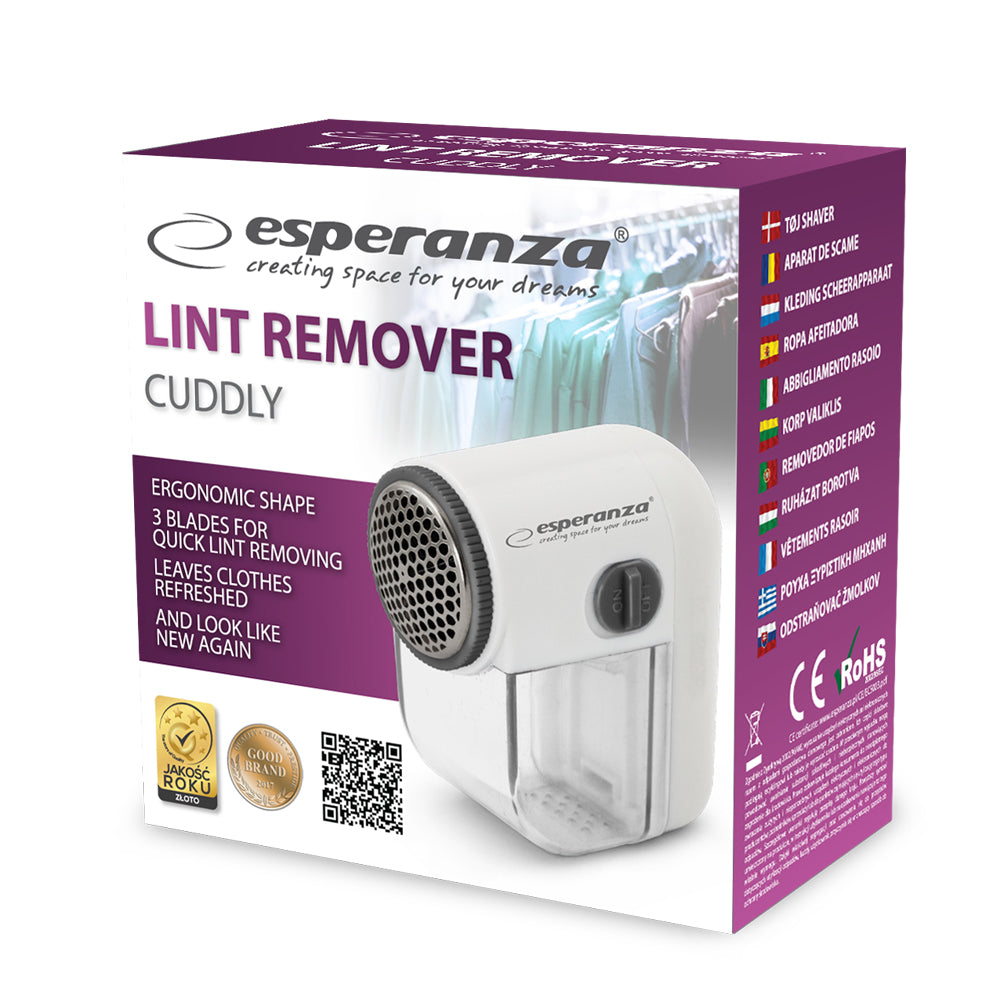 Esperanza Shavers and – ECS003E Esperanza Cuddly White and Gray Lint Remover – image 6