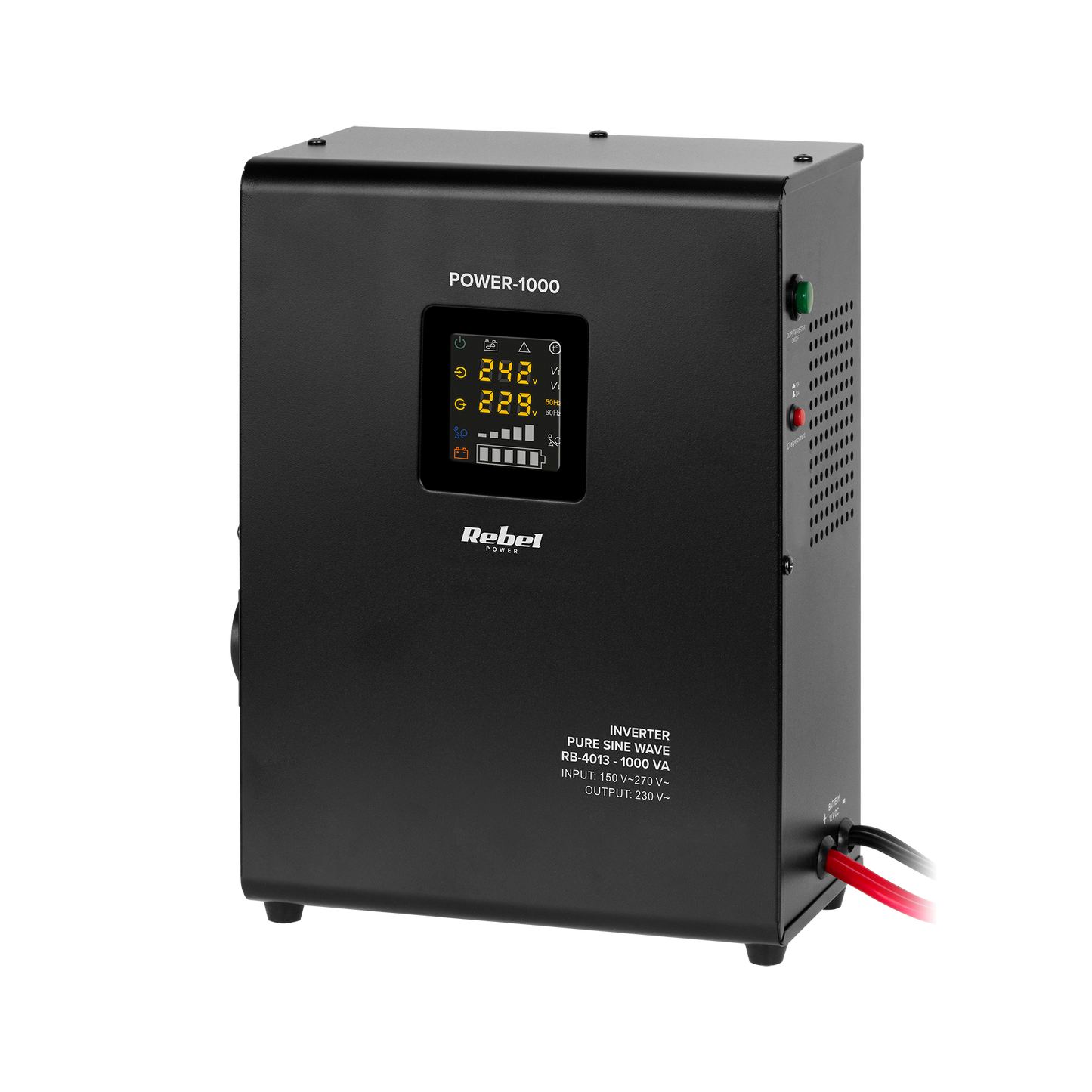 Rebel Rebel POWER-500 Wall-Mounted Emergency Power Supply - Inverter with Pure Sine Wave Output and Charging Function 12V 230V 500VA/300W – image 13