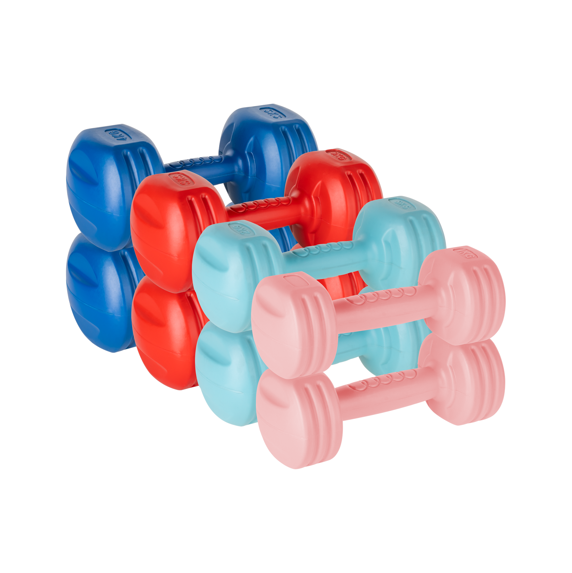Rebel 20 kg set of bituminous dumbbells (2 x 1 kg + 2 x 2 kg + 2 x 3 kg + 2 x 4 kg), REBEL ACTIVE
