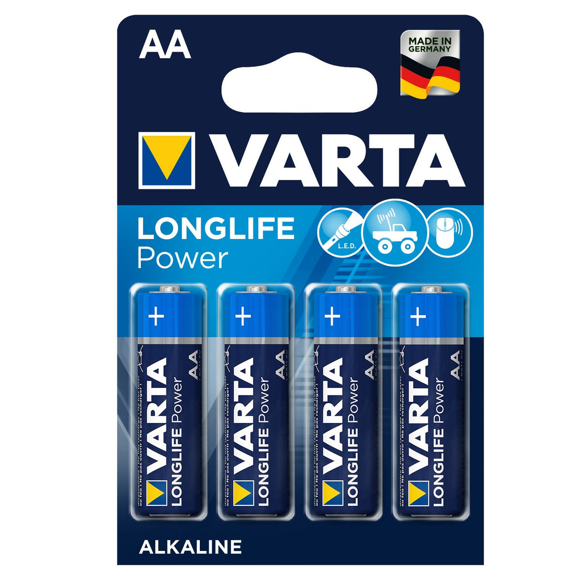 Varta 4 R-06 R06 AA 1.5V alkaline batteries, Longlife Power by Varta