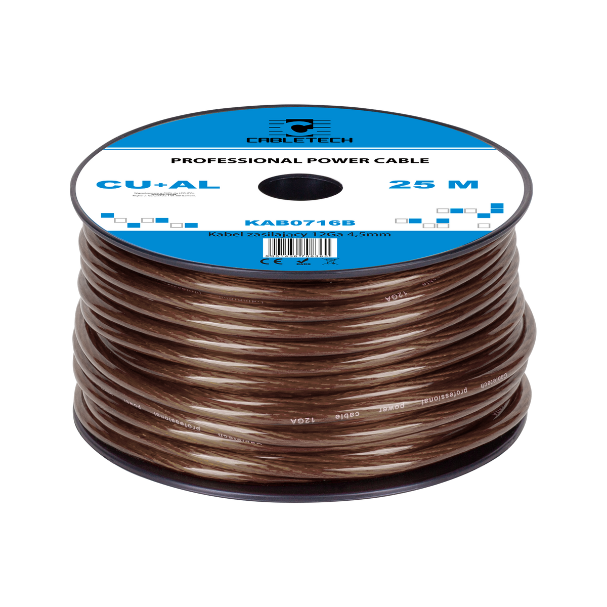 Cabletech 12 Ga, OD 4.5 mm, CU+AL Automotive Cable, 25 m