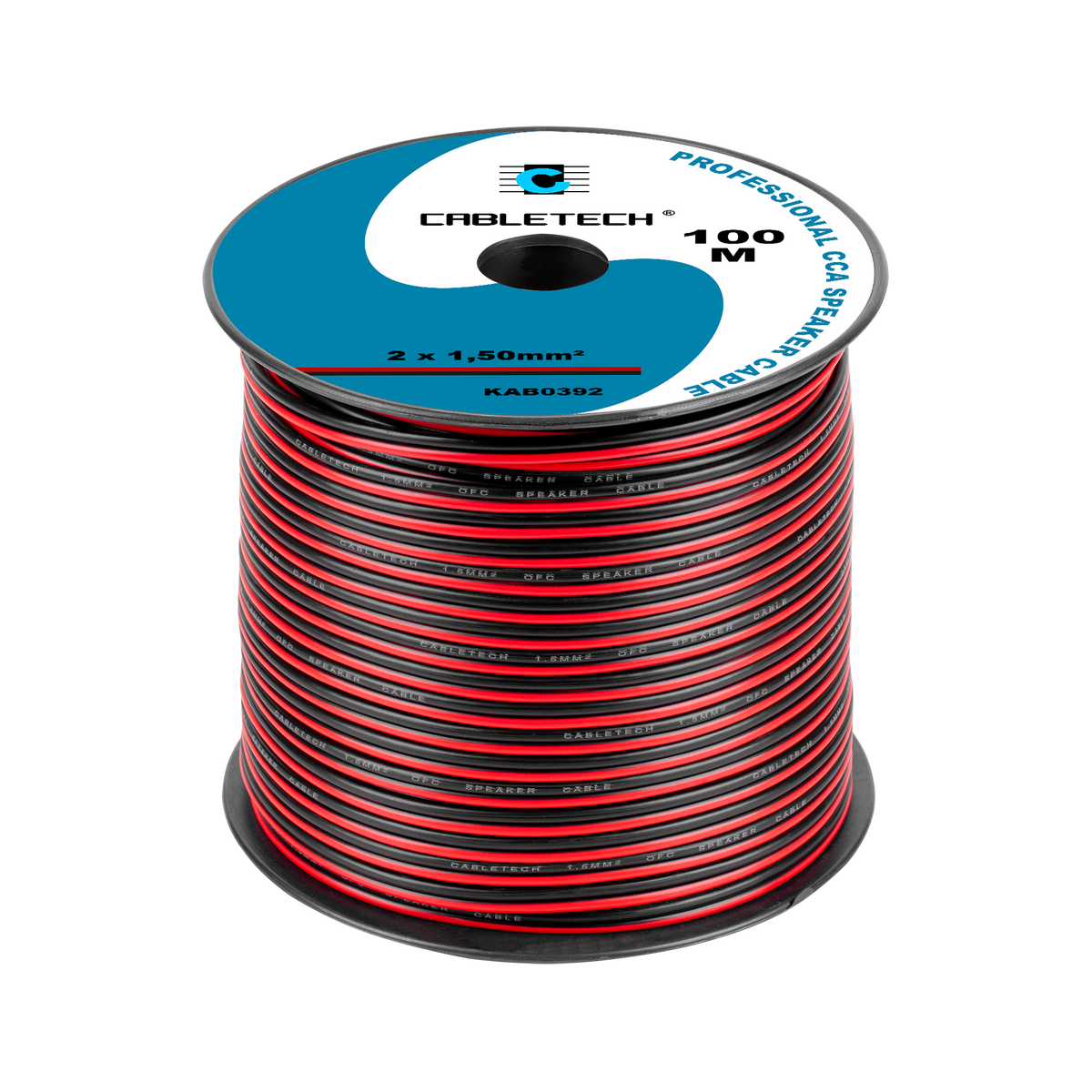 Cabletech Speaker Cables – CCA 1.5 mm black-and-red speaker cable