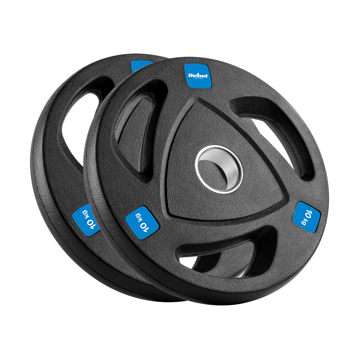 Rebel Rubber-coated cast iron Olympic weights, set of 2x10 kg, 51 mm hole, REBEL ACTIVE