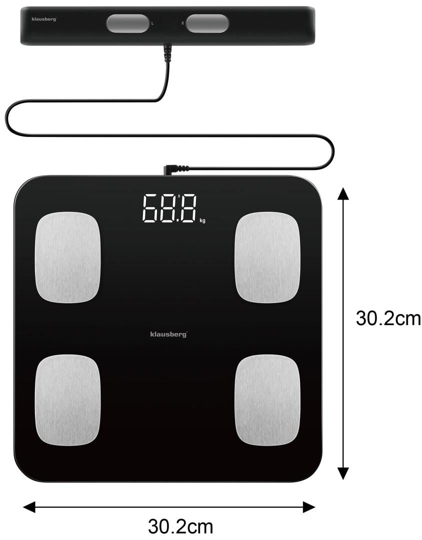 Klausberg Bathroom Scale with Handle, Electronic, Black, Precise Body Composition Analysis, Klausberg, KB-7852 – image 2