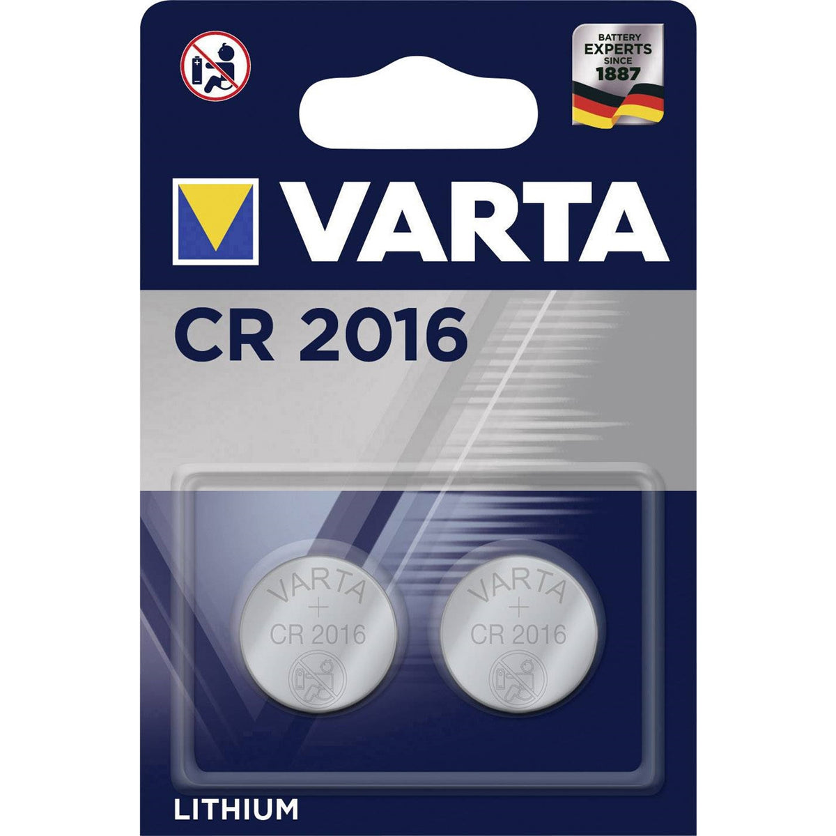 Varta Alkaline, coin-cell – 2x CR-2016 CR2016 3V Lithium Battery by Varta