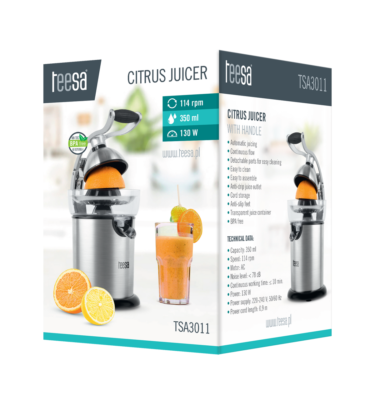 Teesa Juicers and Juice Extractors – Citrus juicer with a handle – image 5