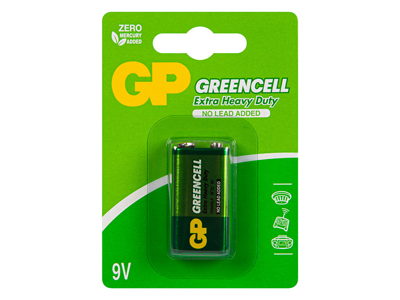 Blow Alkaline, coin-cell, and zinc-carbon – 82-633# 6F22 Greencell GP 9V Battery