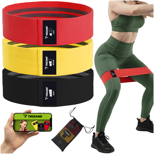TRIZAND Set of exercise bands for use on a mat - 3 pieces. Trizand 25878
