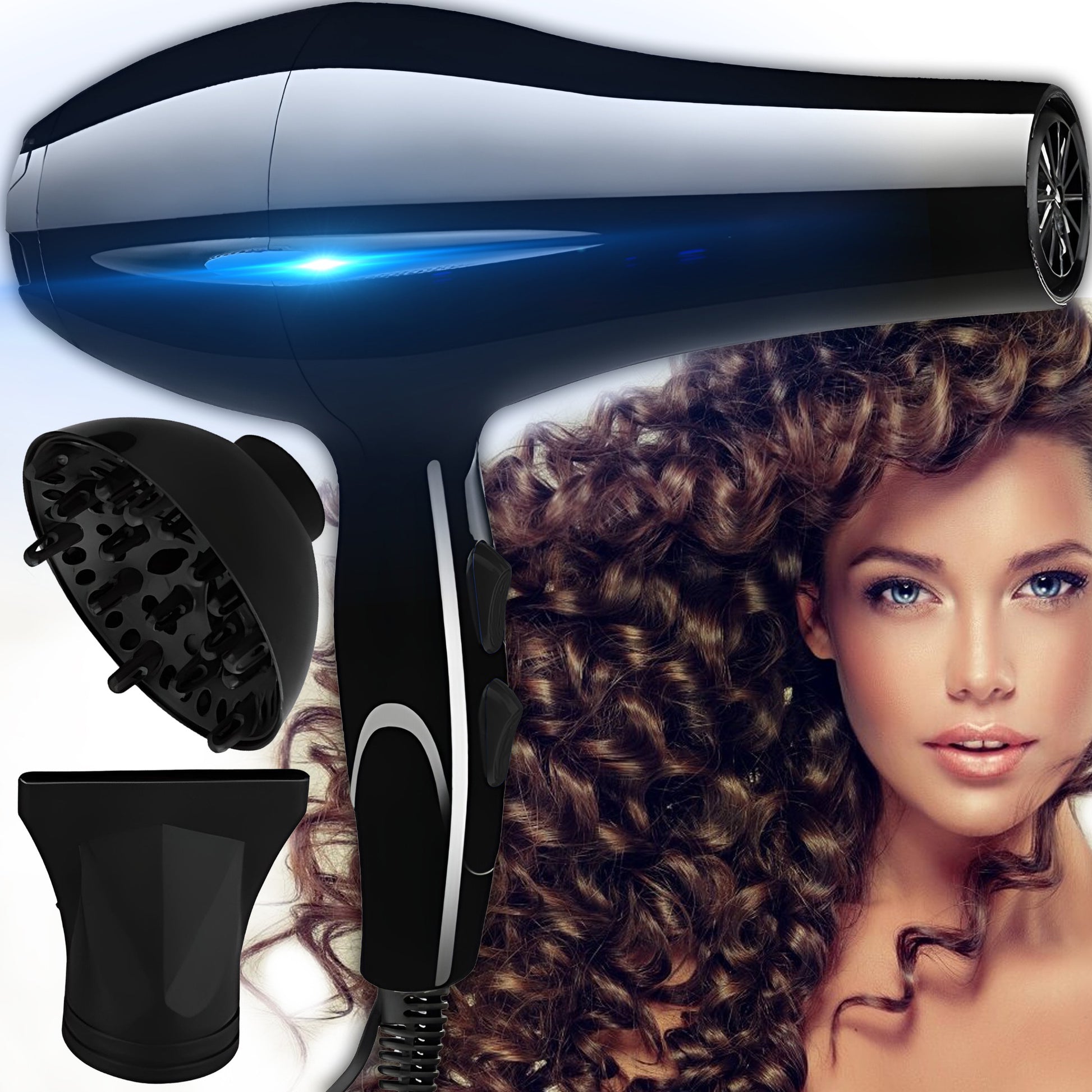 RTO Hair Dryer with Ionization, High Power, Diffuser, Cool Air Setting + Nozzle -u052 – image 2