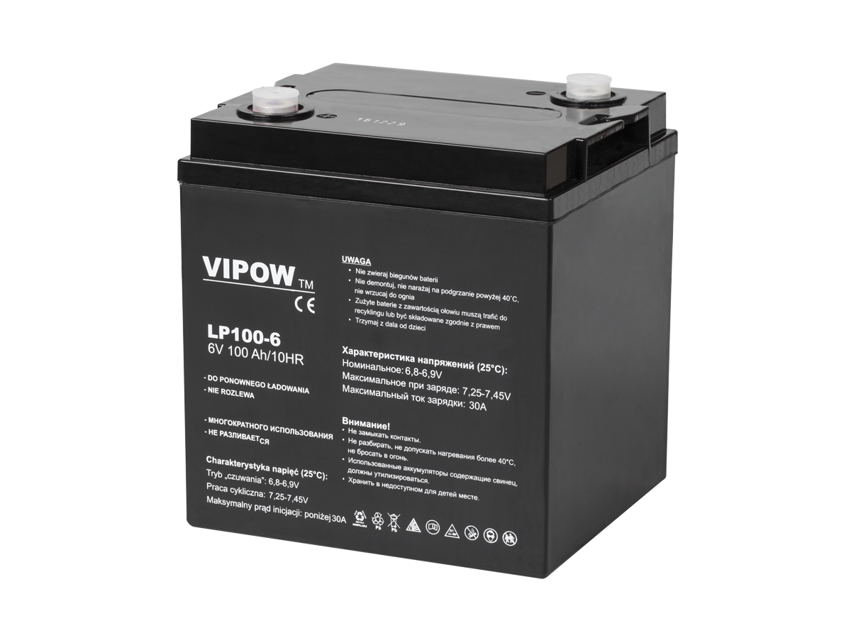 Vipow Gel batteries – VIPOW 6V 100Ah Gel Battery