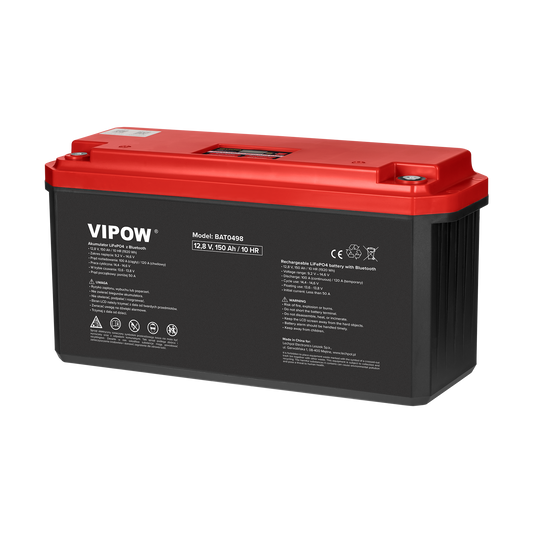 Vipow Gel batteries – 150Ah LiFePO4 Gel Battery with Bluetooth and BMS