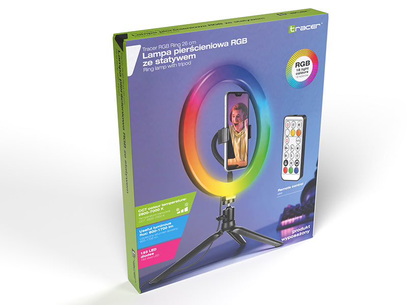TRACER Magnifying – TRACER RGB RING 26 cm Ring Light with Tripod – image 6