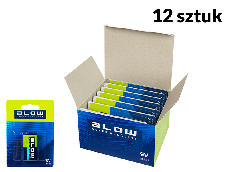 Blow 82-574# Blow Super Alkaline 9V 6LR61 Battery, 10-Pack Blister Pack