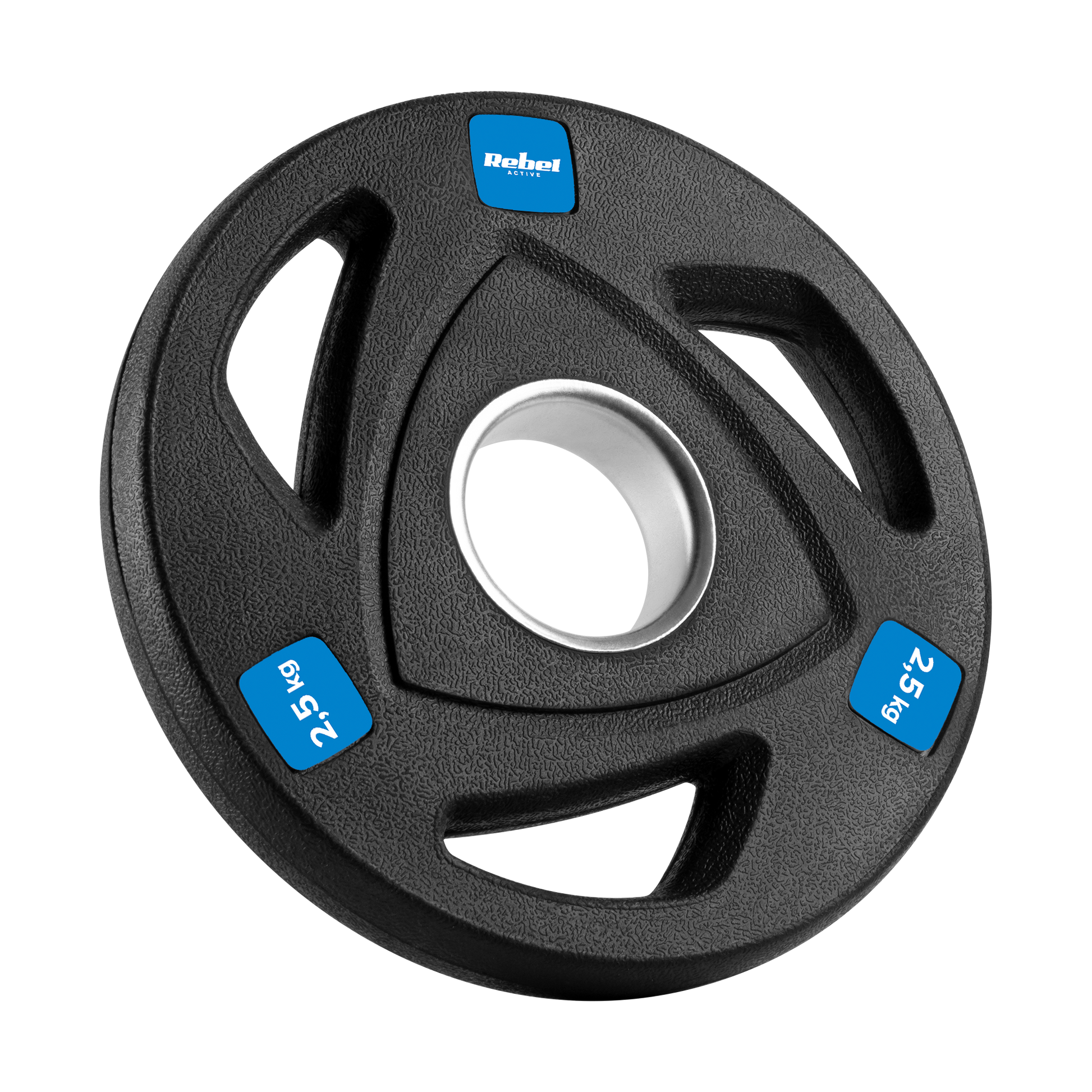 Rebel Rubber-coated cast iron Olympic weights, set of 4 x 2.5 kg, 51 mm hole, REBEL ACTIVE – image 2