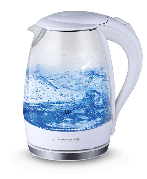 Esperanza EKK011W Esperanza 1.7-liter White Salto Angel LED Glass Electric Kettle